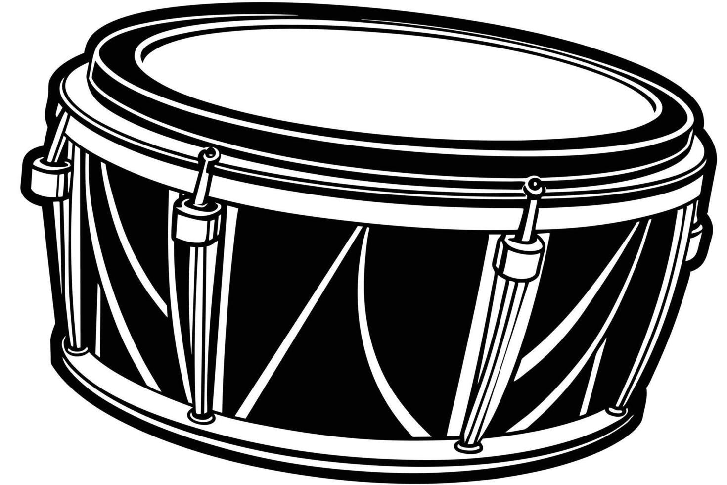 A stylish Black and White Drum Illustration vector