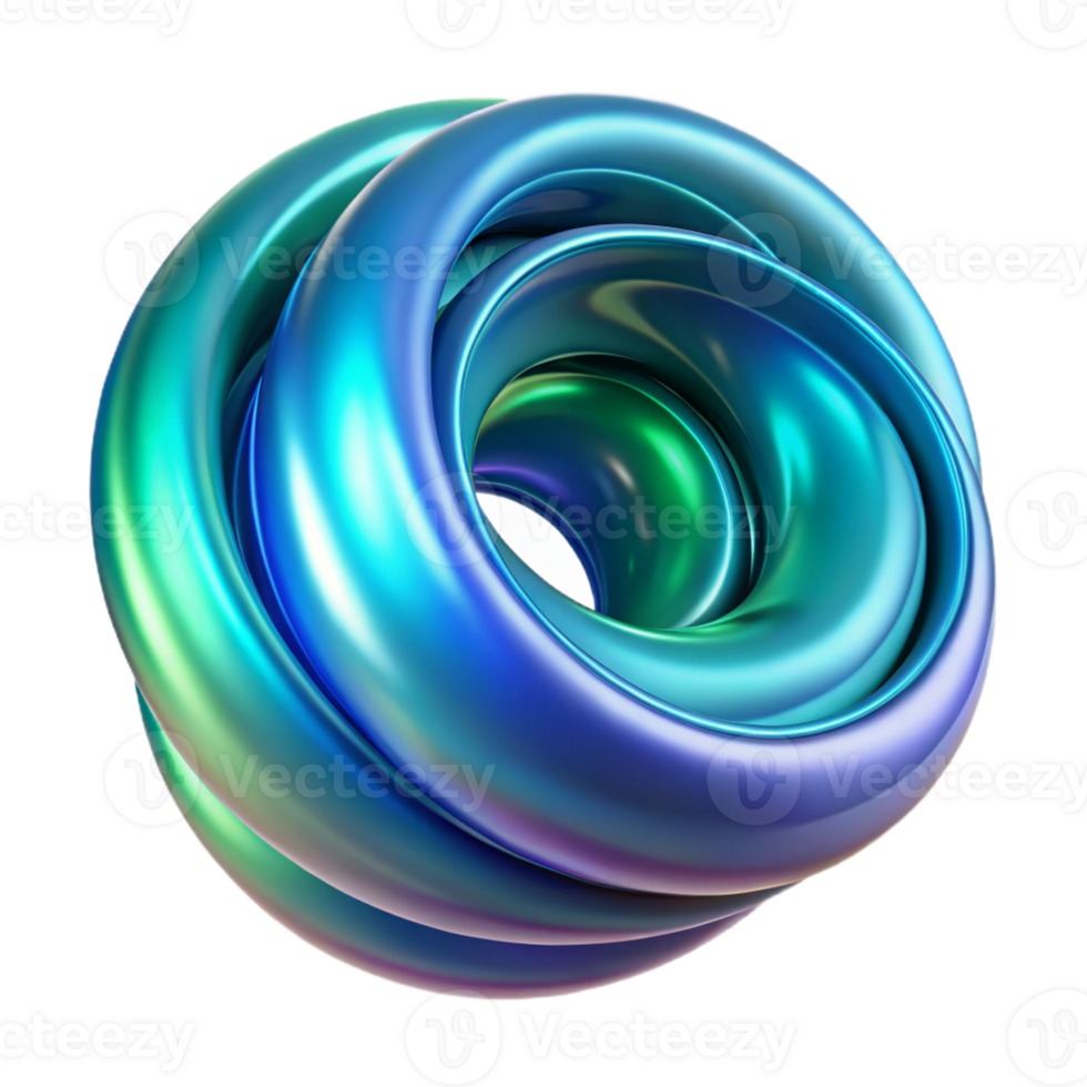 dramatic contemporary A swirling vortex of iridescent blues and greens, resembling liquid metal, illuminated by a soft, ethereal glow. Smooth, flowing lines create a sense of motion and depth original png