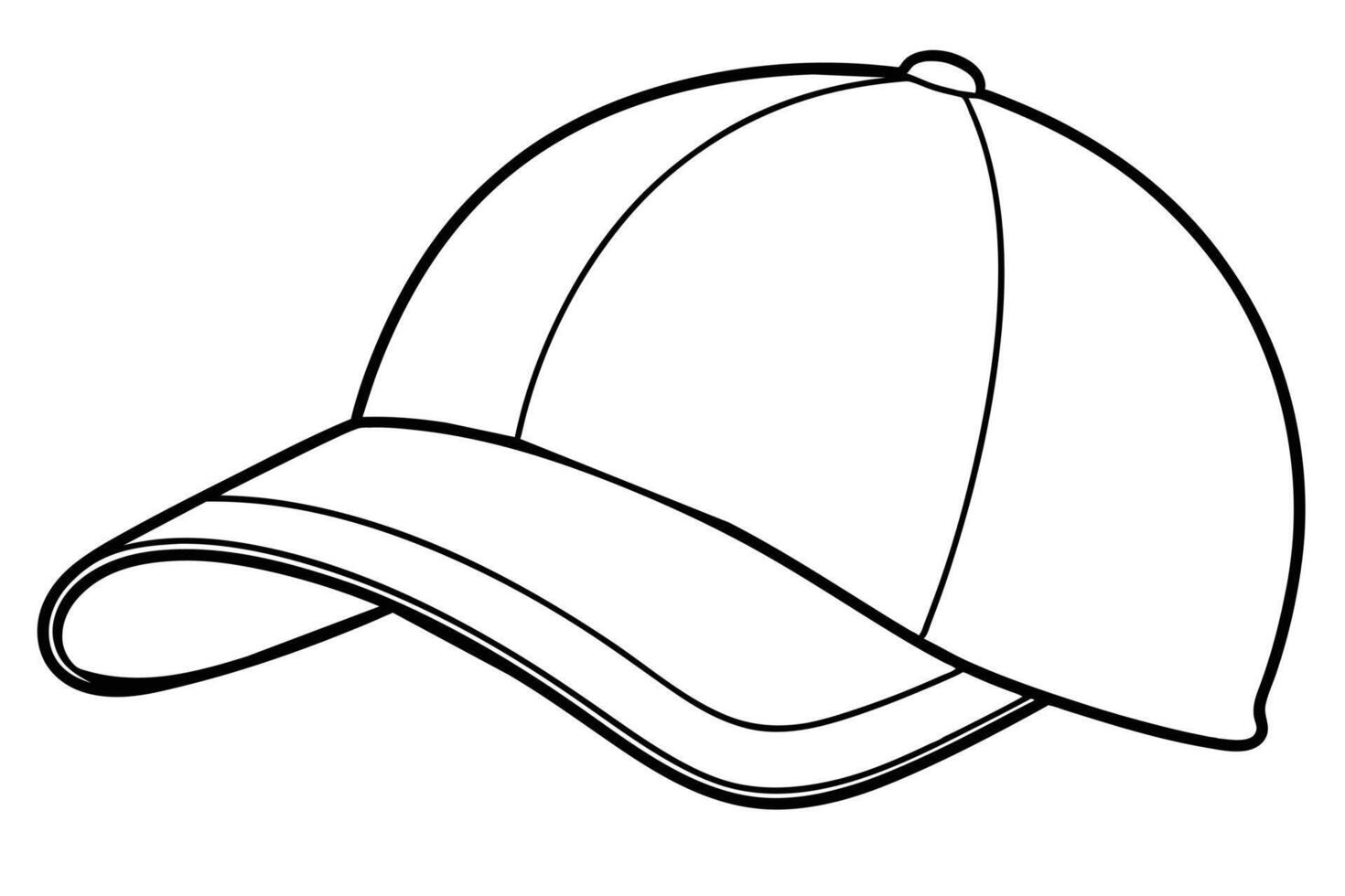 Simple Line Drawing of a Baseball Cap vector