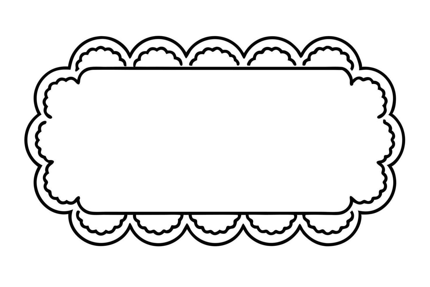 Elegant Black and White Scalloped Border Design vector