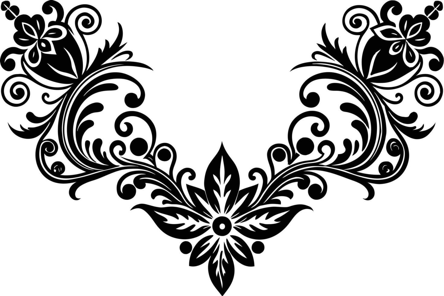 A elegant Black and White Damask Ornament Design vector