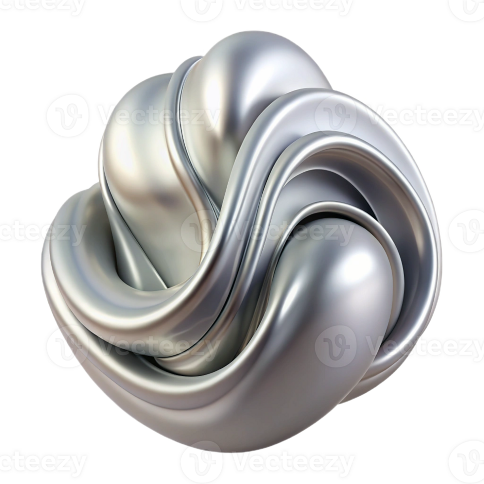vibrant modern Fluid Streams of Silver and Pearl Gray detailed png