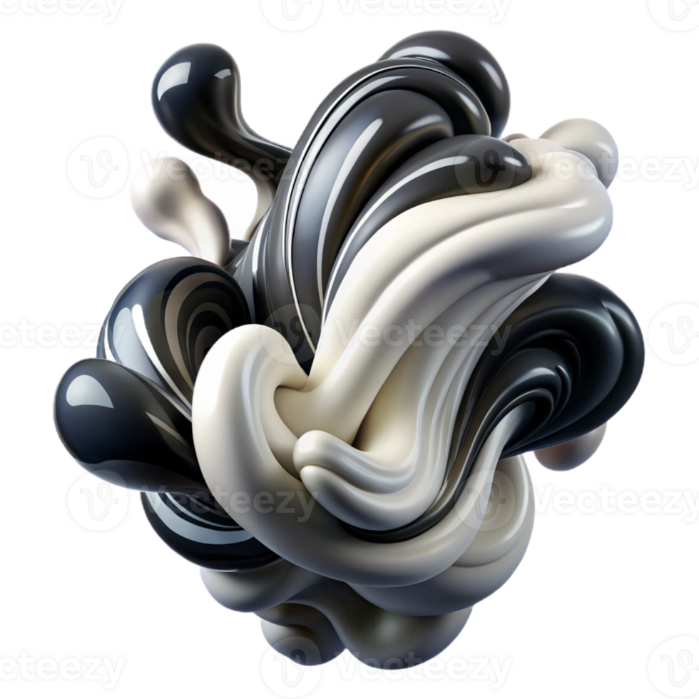 vibrant abstract A dynamic composition of swirling black and white lines, resembling smoke or ink in water, high contrast lighting, abstract expressionism exclusive png