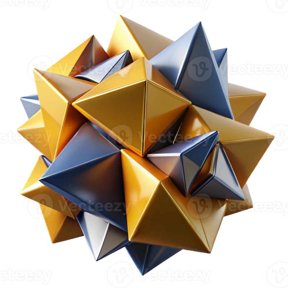 beautiful traditional A dynamic composition of fragmented triangles in shades of cobalt and ochre, creating a sense of movement, high contrast lighting, cubist style authentic png