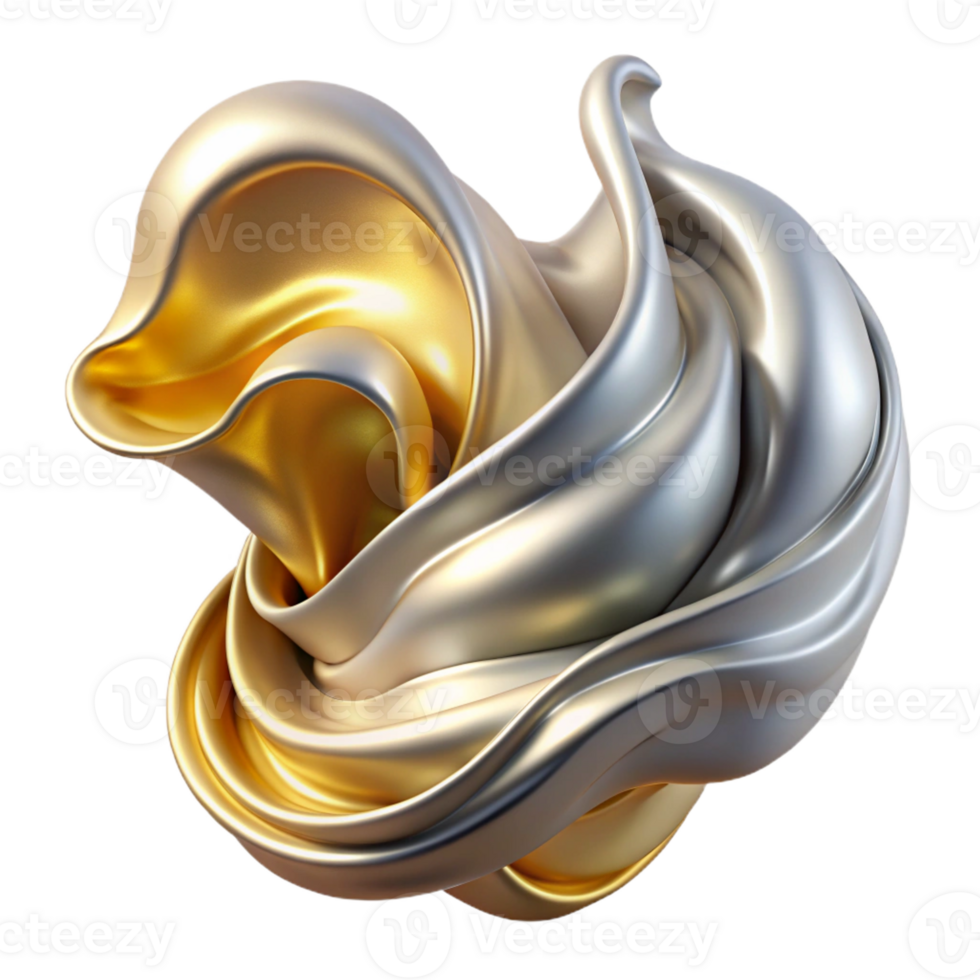 extraordinary abstract Fluid streams of silver and gold, blending seamlessly together, soft ambient lighting, surrealism style authentic png
