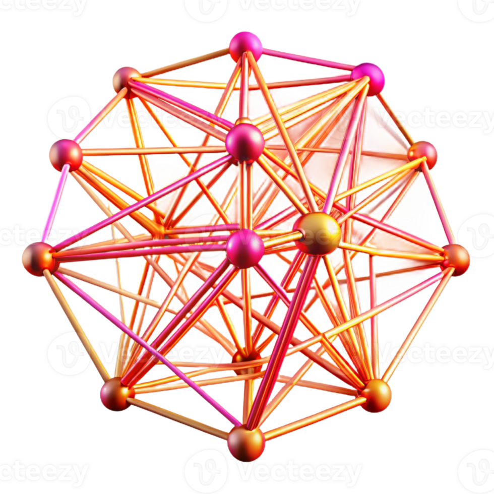 extraordinary traditional A network of pulsating neon pink and orange lines, forming a complex web, high contrast lighting, digital art style authentic png