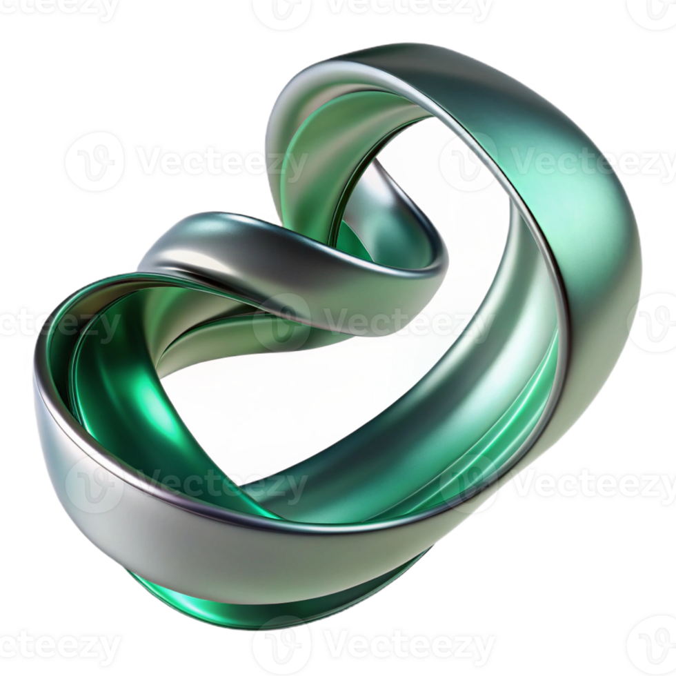 wonderful modern A flowing ribbon of emerald and silver, twisting and turning in space, soft ambient lighting, Art Nouveau style authentic png