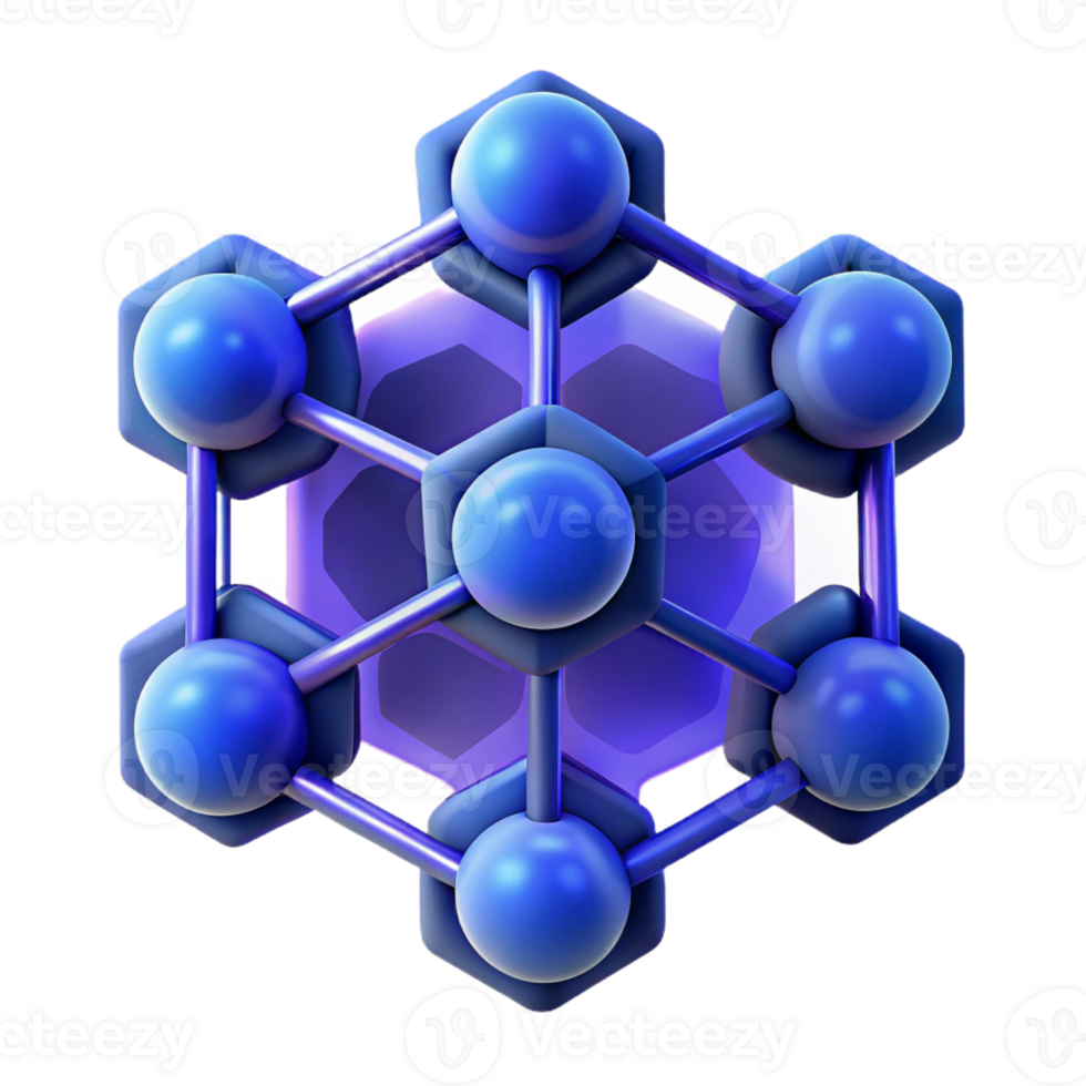 serene abstract A network of interconnected hexagonal cells in shades of sapphire and indigo, emitting a soft bioluminescence, ambient lighting, microscopic aesthetic original png
