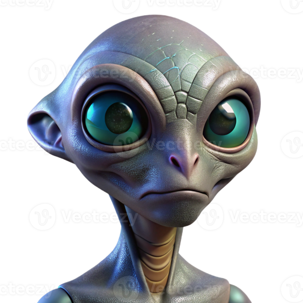 elegant vintage A Close Up Portrait of an Alien with authentic png