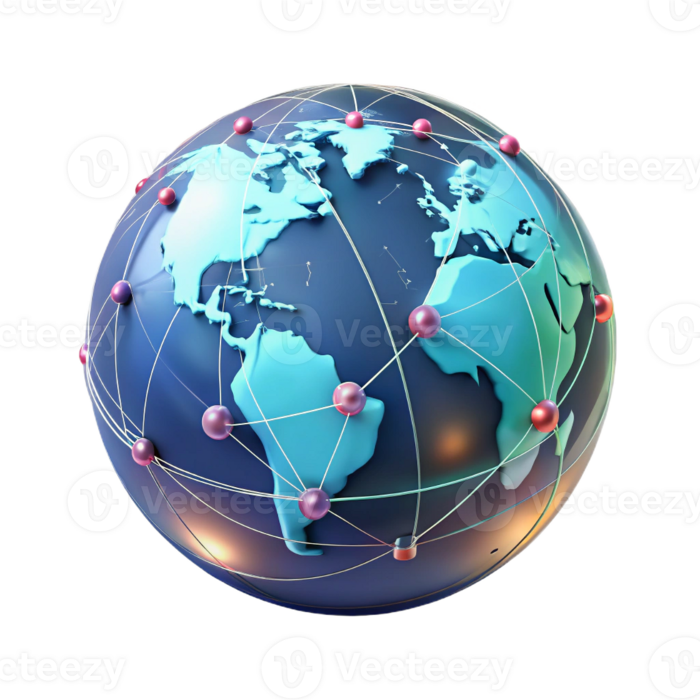 beautiful creative A Holographic Projection of a World Map authentic png