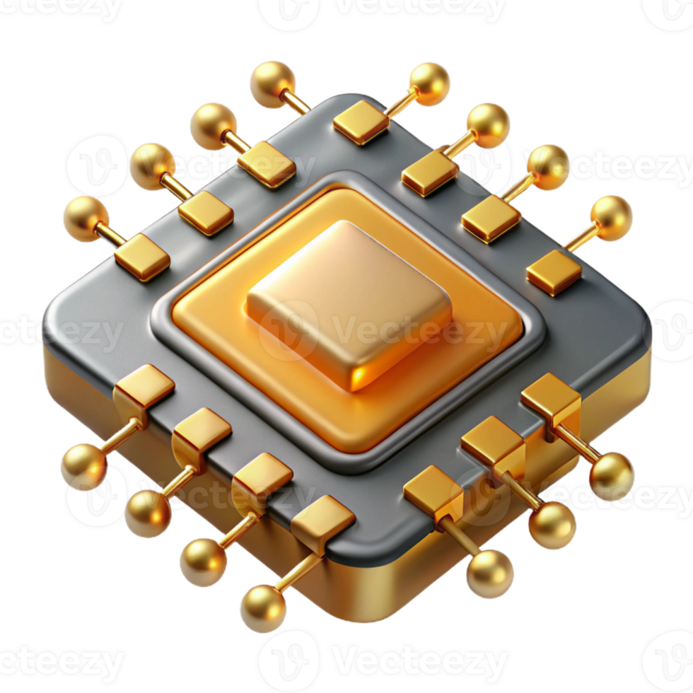 elegant rustic A Close Up of a Microchip with Intricate professional png