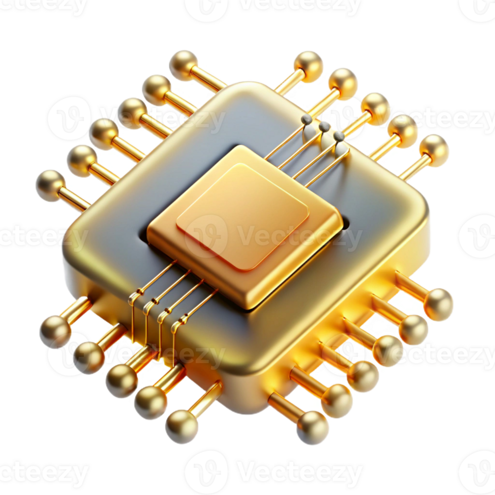 dramatic modern A Close Up of a Microchip with Intricate premium png