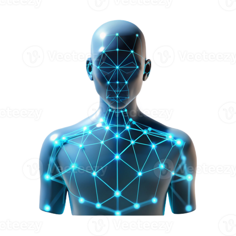beautiful vintage A human silhouette merging with a digital data stream, illuminated by a bright white light, transhumanism style premium png