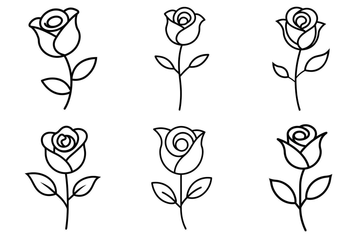 A Simple Line Art Rose Illustrations vector