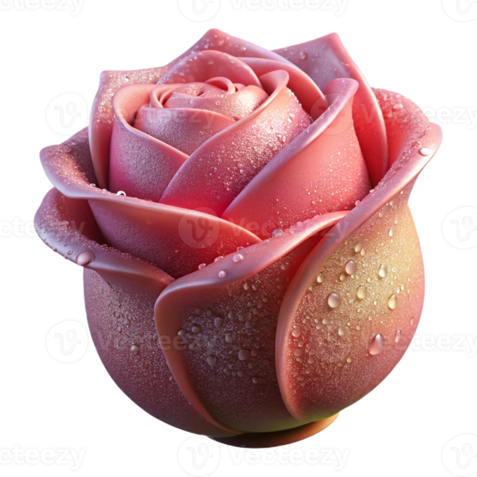 dramatic minimalist A single, unopened rosebud, covered in morning dew, soft, diffused lighting, macro photography style genuine png