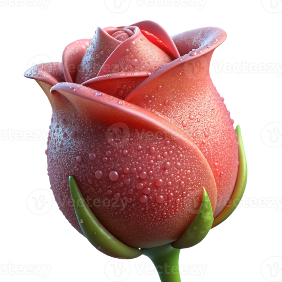 serene abstract A single, unopened rosebud, covered in morning dew, soft, diffused lighting, macro photography style high quality png