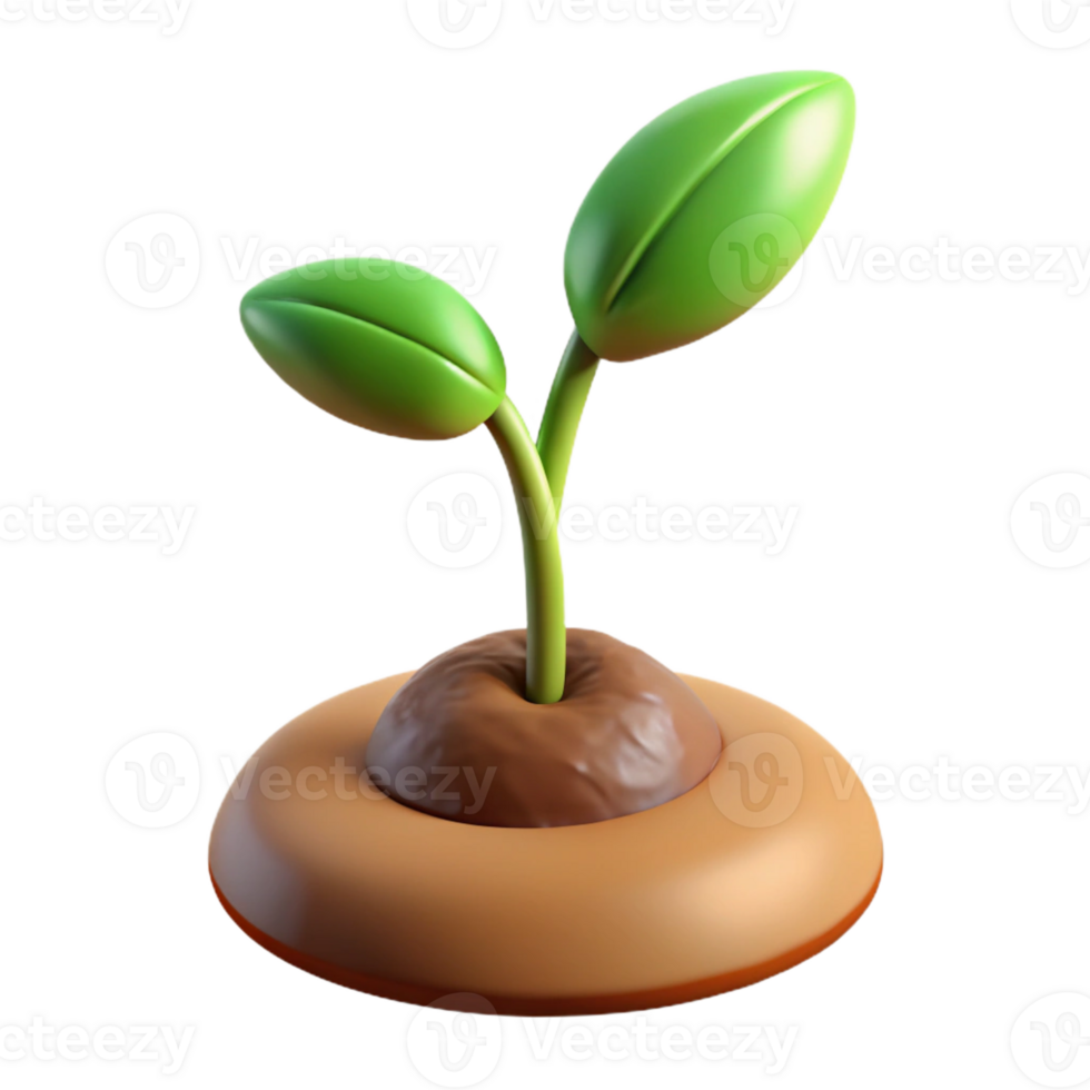 wonderful vintage A sprouting seed, pushing through the soil, soft lighting, new life theme authentic png
