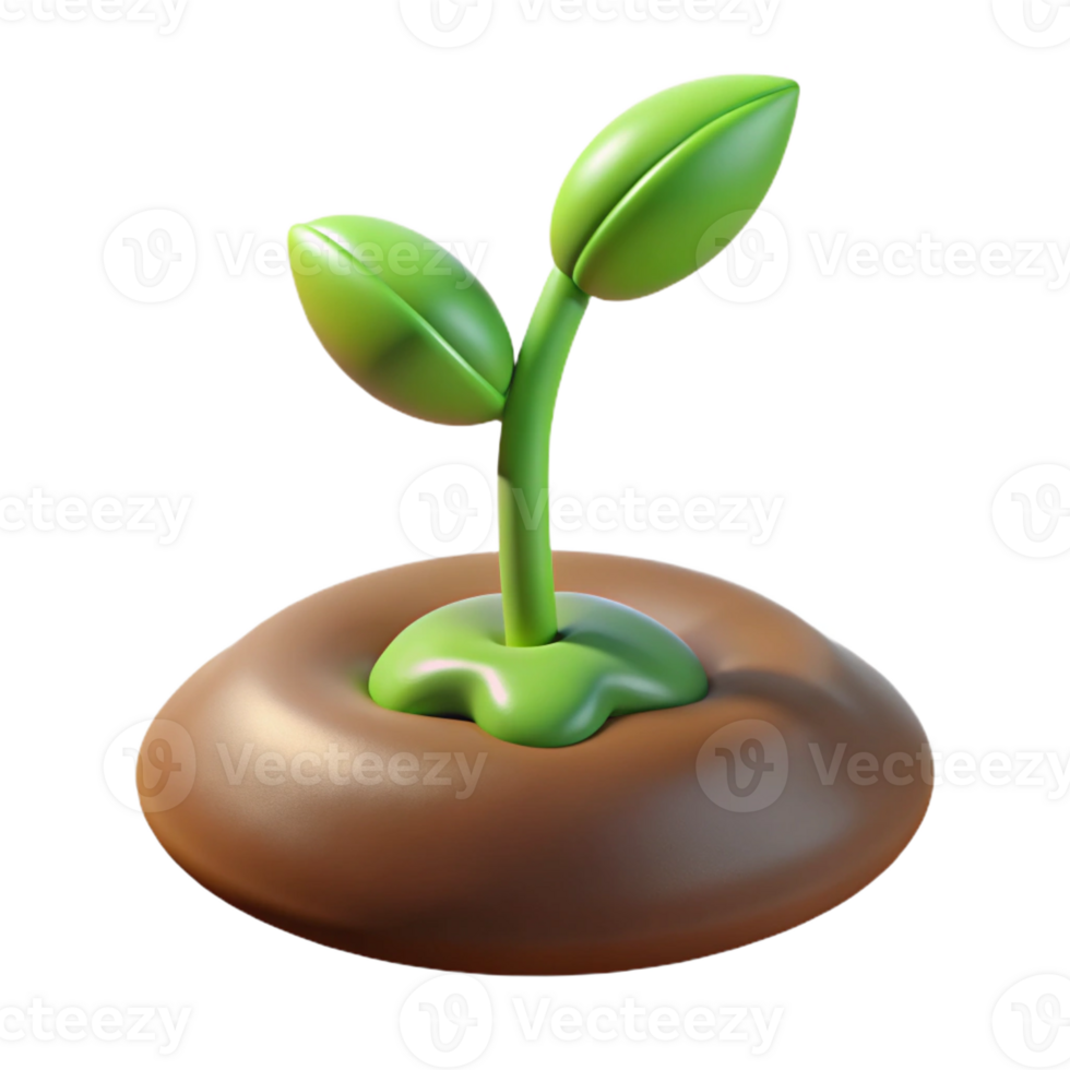 beautiful abstract A sprouting seed, pushing through the soil, soft lighting, new life theme professional png