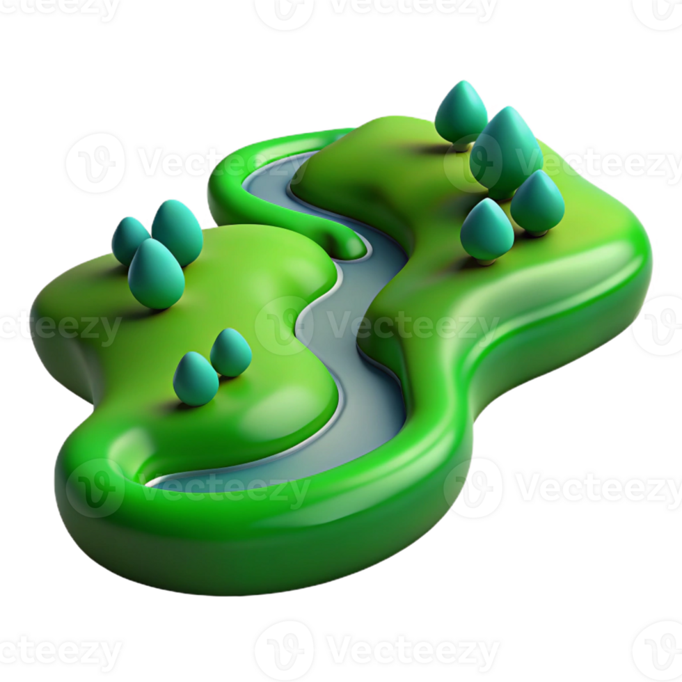 extraordinary classic A flowing river, seen from above, winding through a green landscape, aerial view genuine png