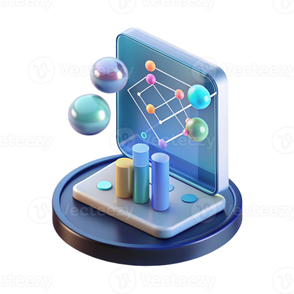 wonderful artistic A transparent, levitating touchscreen displaying complex scientific data visualizations, dynamic lighting, minimalist style 4K png