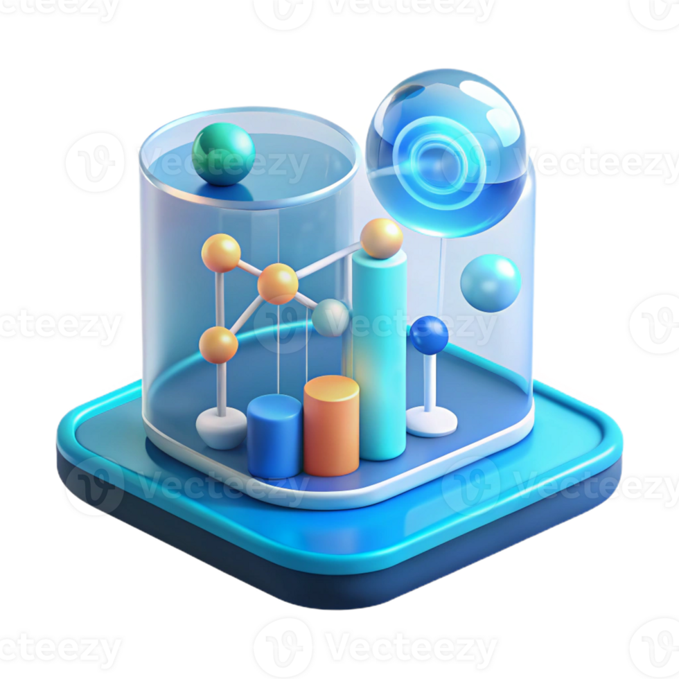 beautiful creative A transparent, levitating touchscreen displaying complex scientific data visualizations, dynamic lighting, minimalist style original png