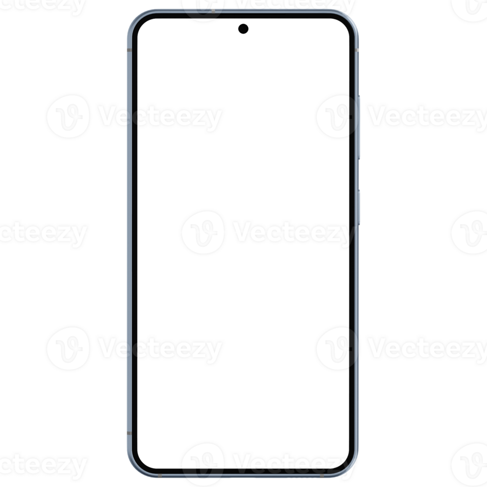 Blue Smartphone Mockup Template Without Background. Only Frame. png