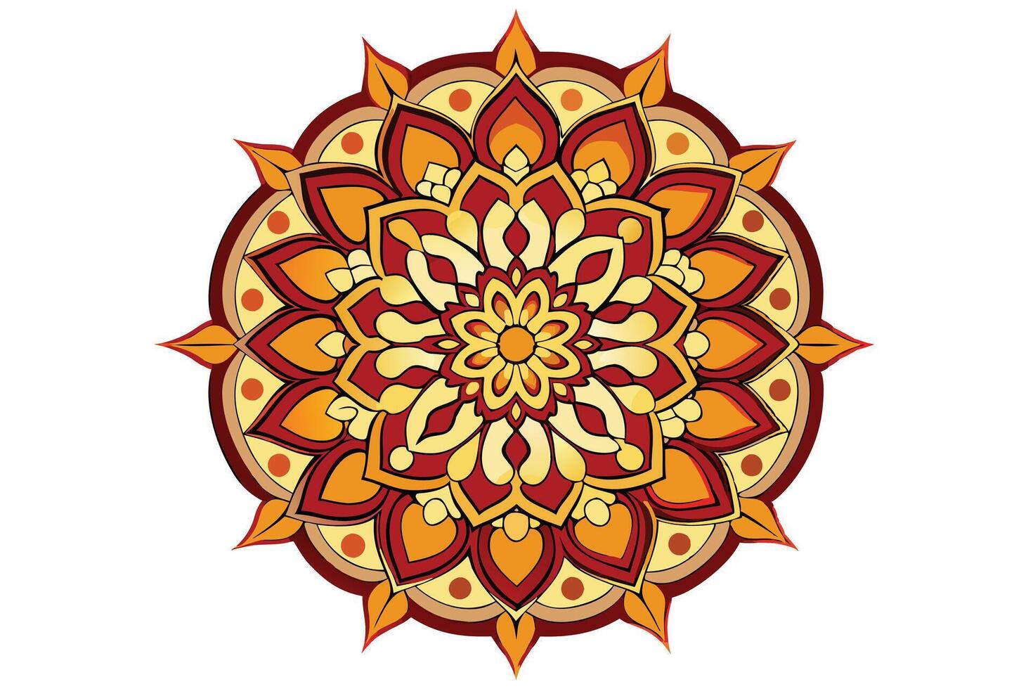 A vibrant Mandala Design in Warm Autumn Colors vector