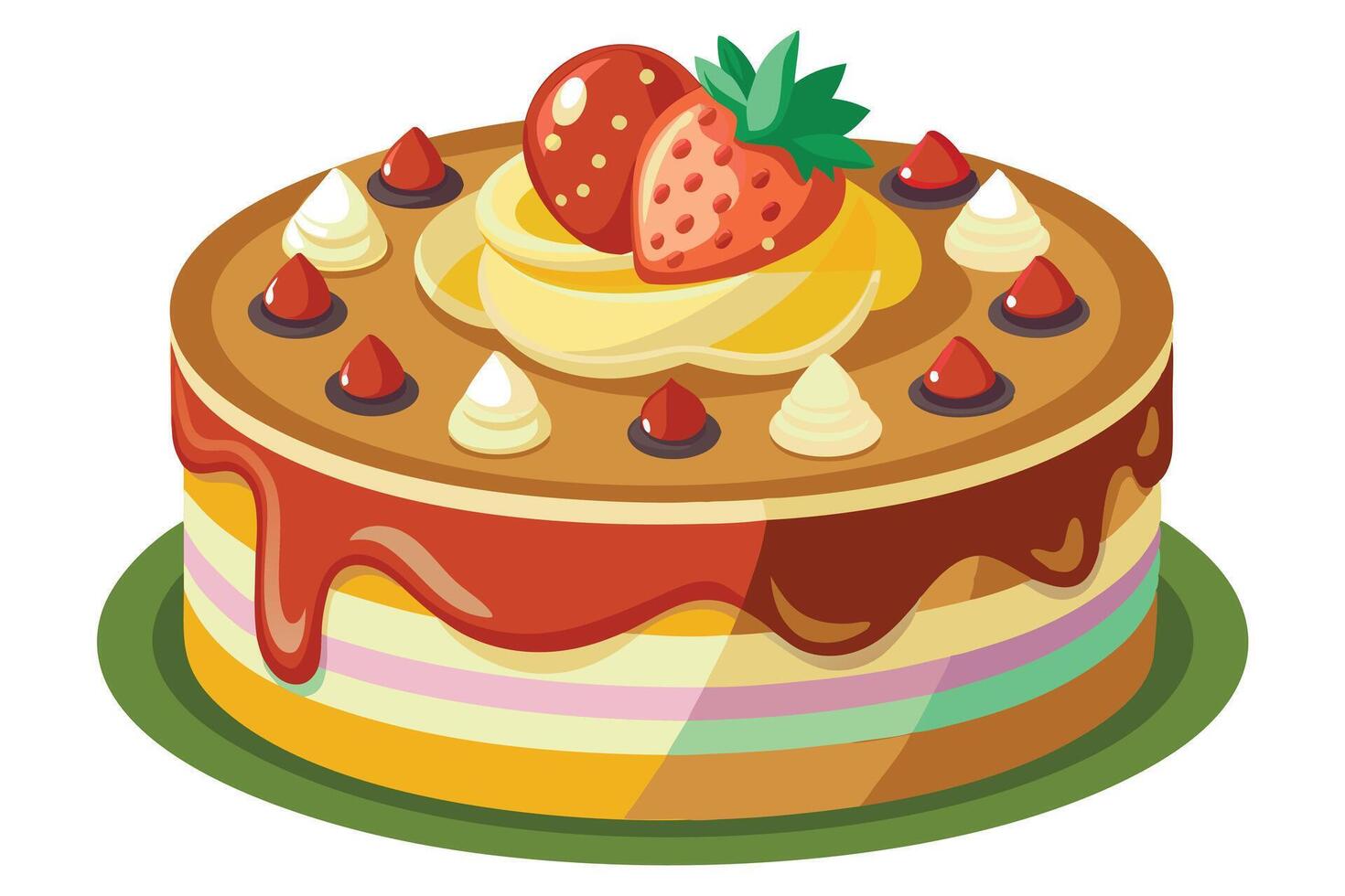 Colorful Birthday Cake Illustration for Design Elements vector
