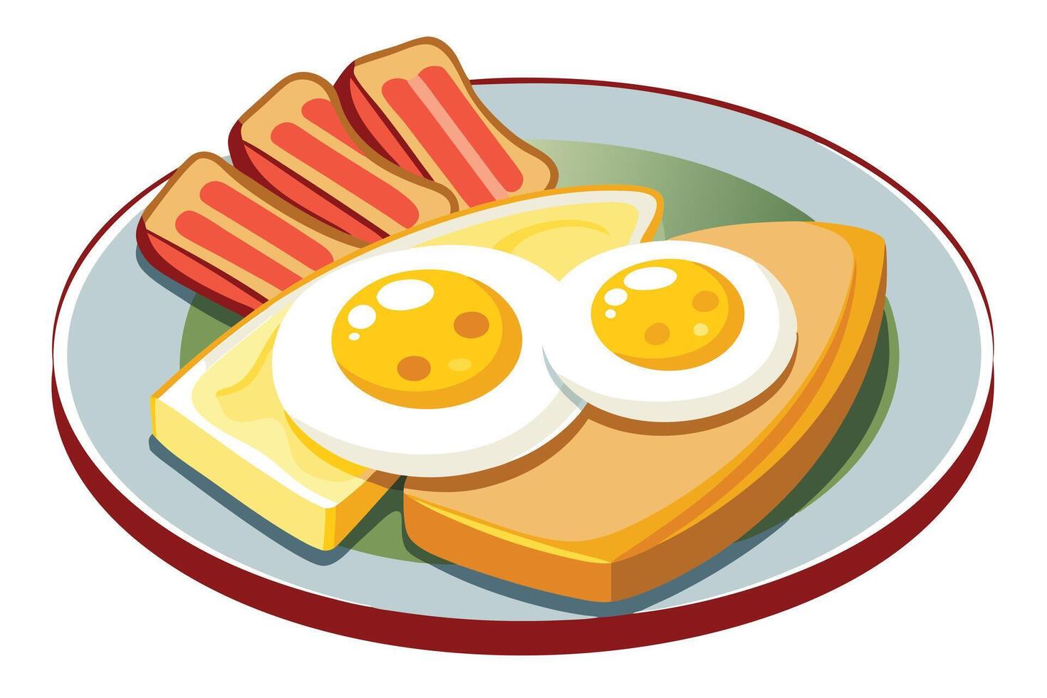 A colorful Illustration of a Delicious Breakfast Platter vector