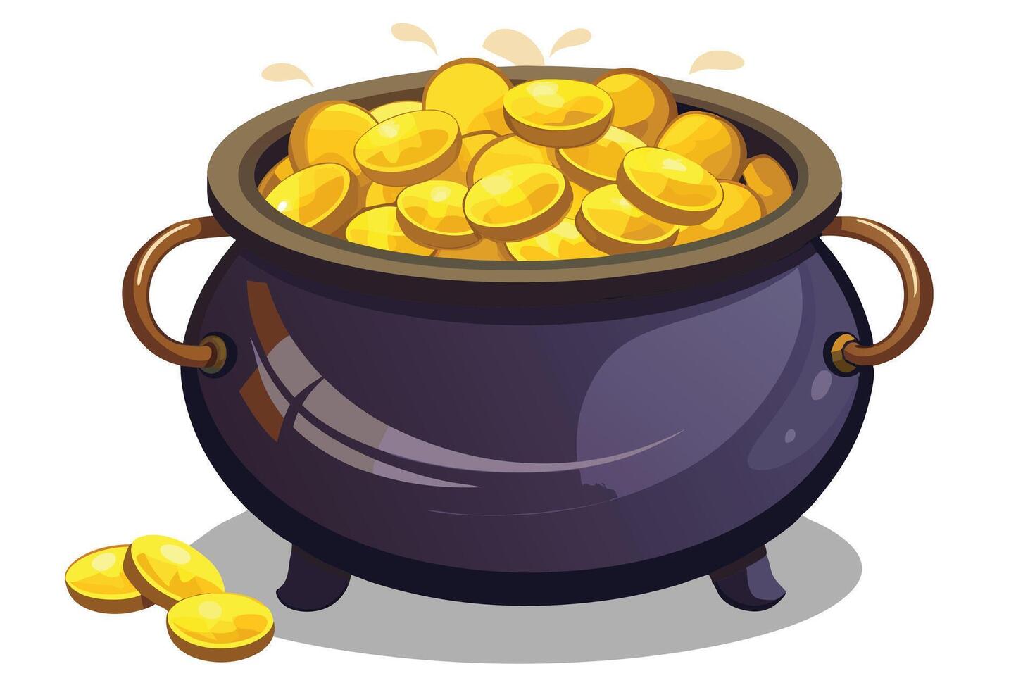 A Cartoon Illustration of a Pot of Gold vector