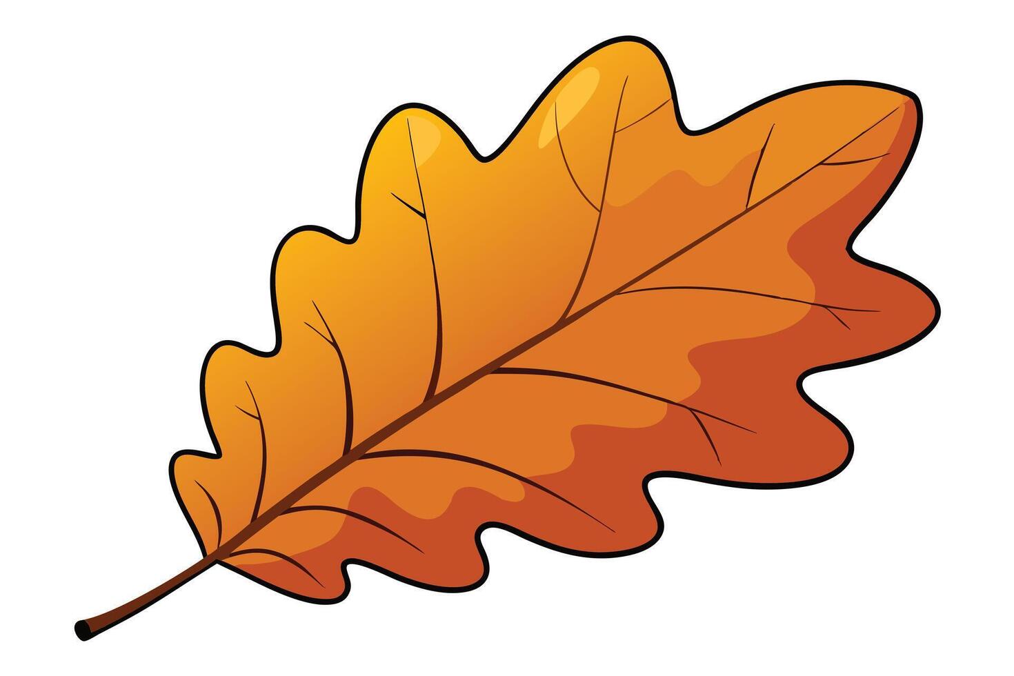 Its Vibrant Autumn Oak Leaf Illustration vector