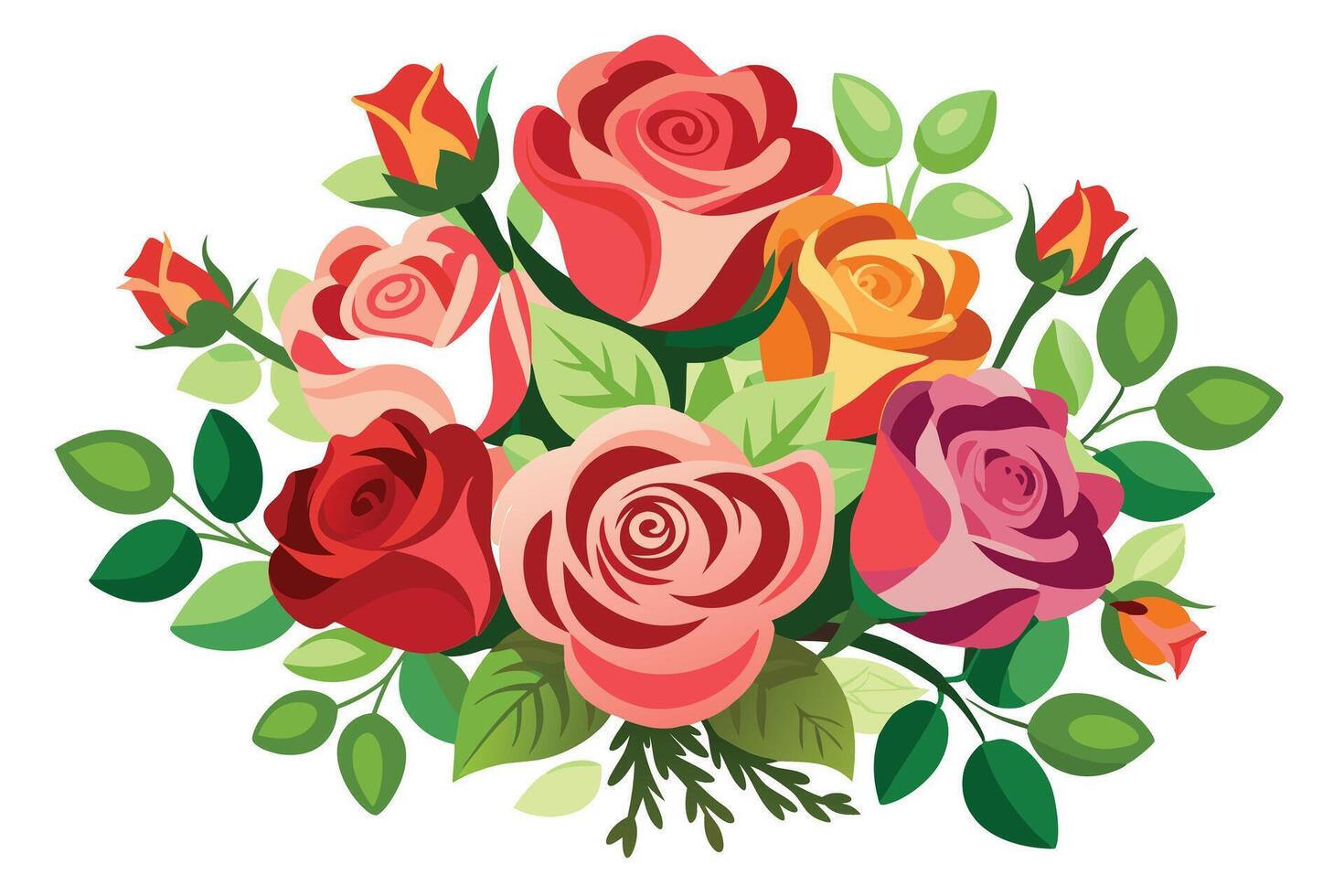 A Rose Bouquet Illustration for Design Projects vector