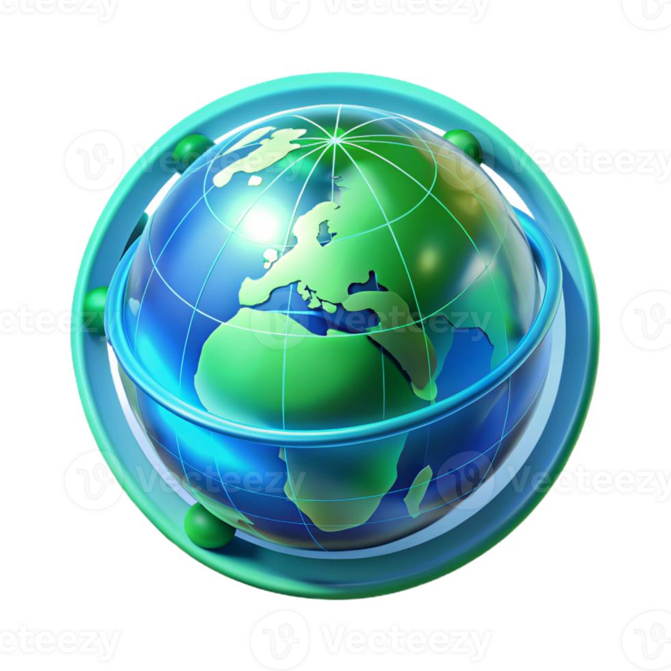 serene modern A holographic projection of the Earth, rotating slowly, environmental data overlays, cool blue and green hues, scientific visualization style genuine png