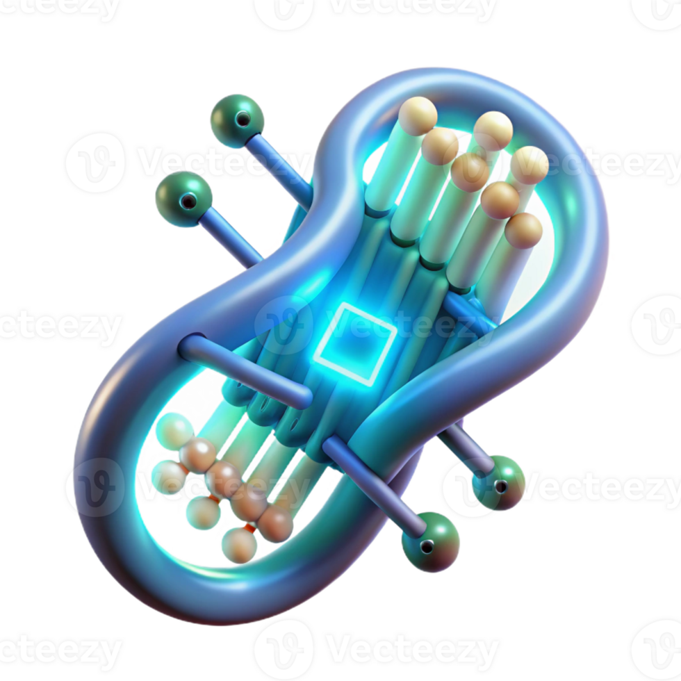 serene abstract A DNA strand forming the shape of a technological circuit board, glowing with energy, microscopic detail, bioluminescent lighting, scientific illustration style original png