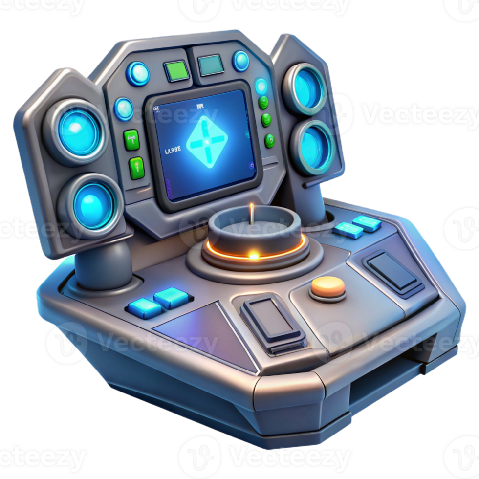 serene artistic A futuristic control panel with glowing buttons and displays, intricate design, dim lighting, sci-fi style high quality png