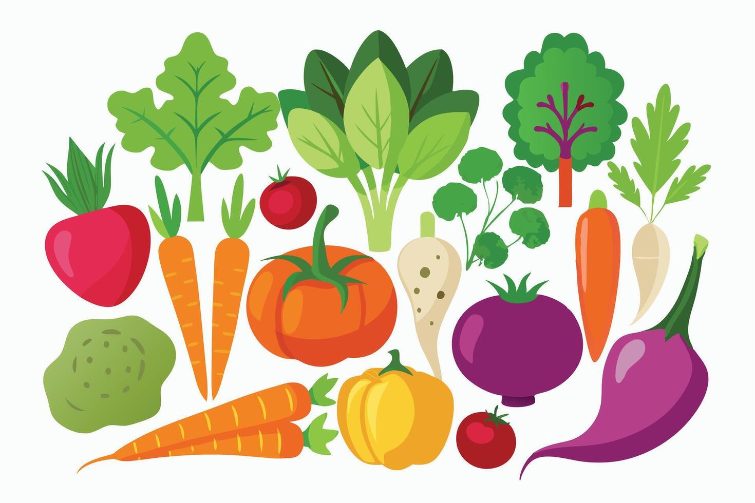 A colorful Collection of Fresh Vegetables vector