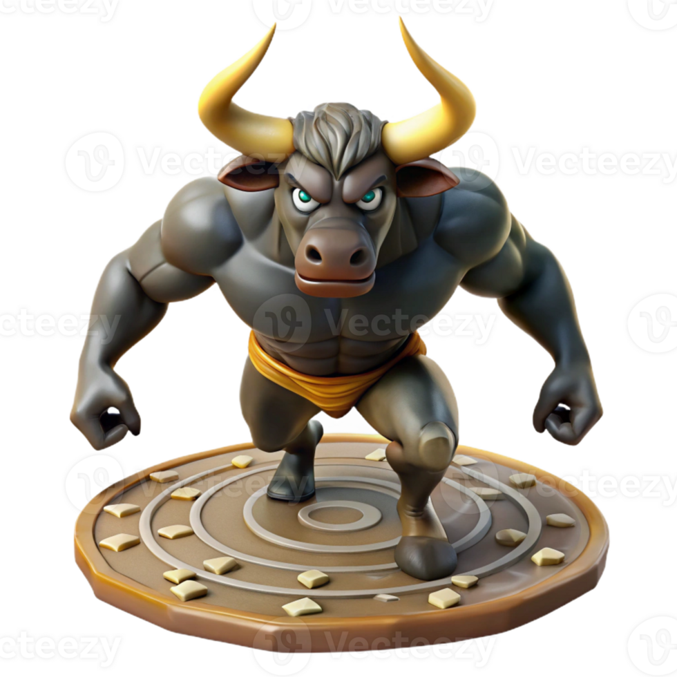 serene rustic A Powerful Minotaur Half Man Half Bull 4K png
