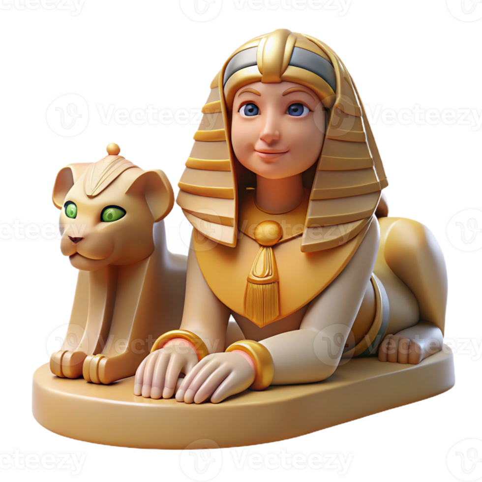 extraordinary vintage A Cunning Sphinx with the Body of a Lion high quality png