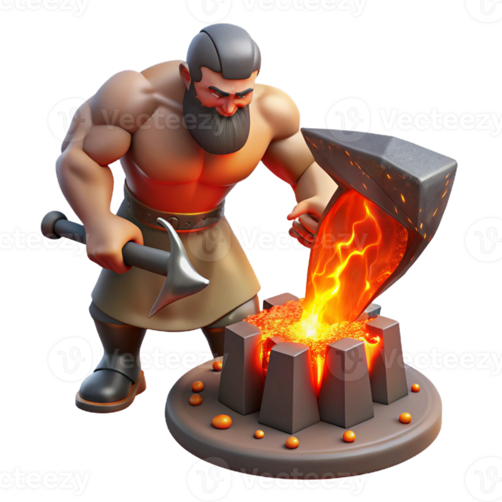 beautiful classic A Powerful Cyclops Forging a Thunderbolt exclusive png
