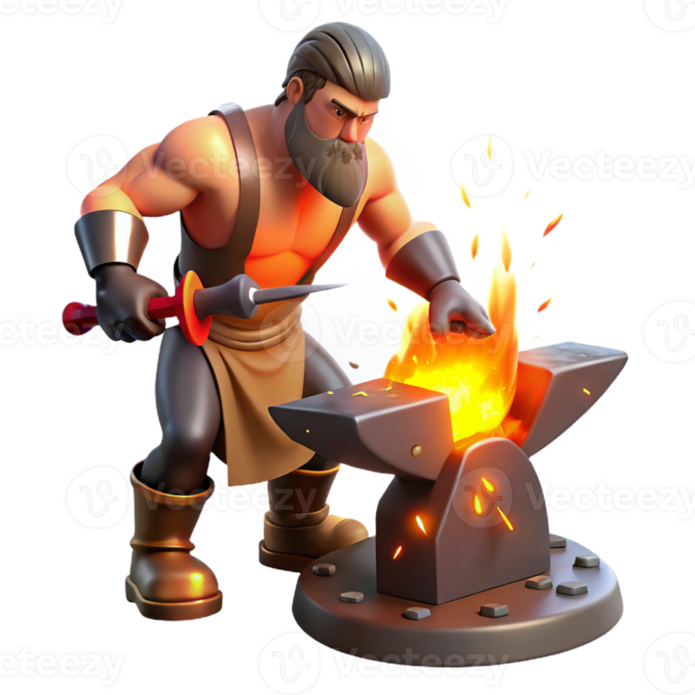 stunning modern A Powerful Cyclops Forging a Thunderbolt 4K png