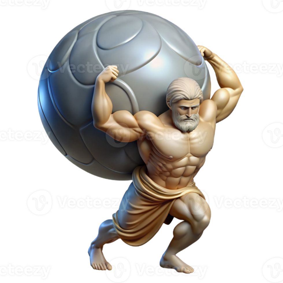 elegant artistic A Stoic Atlas Burdened by the Celestial high quality png
