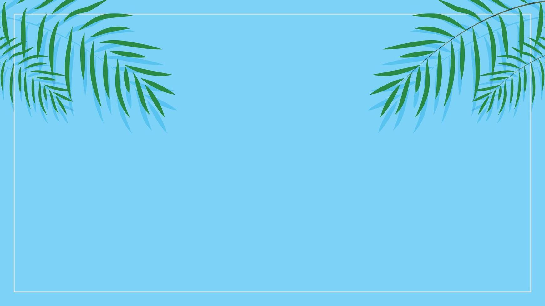 Tropical Palm Leaf Background with Blue Sky for Summer Designs and Creative Projects vector