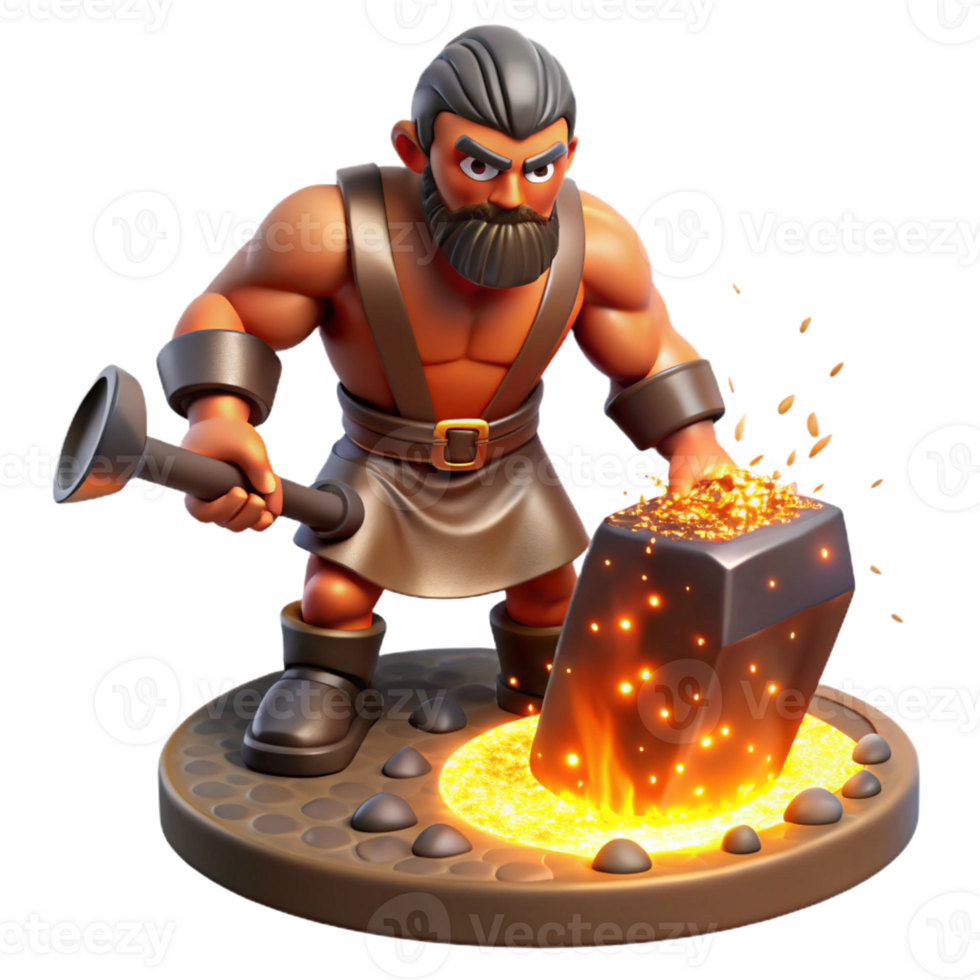 extraordinary creative A Powerful Cyclops Forging a Thunderbolt professional png