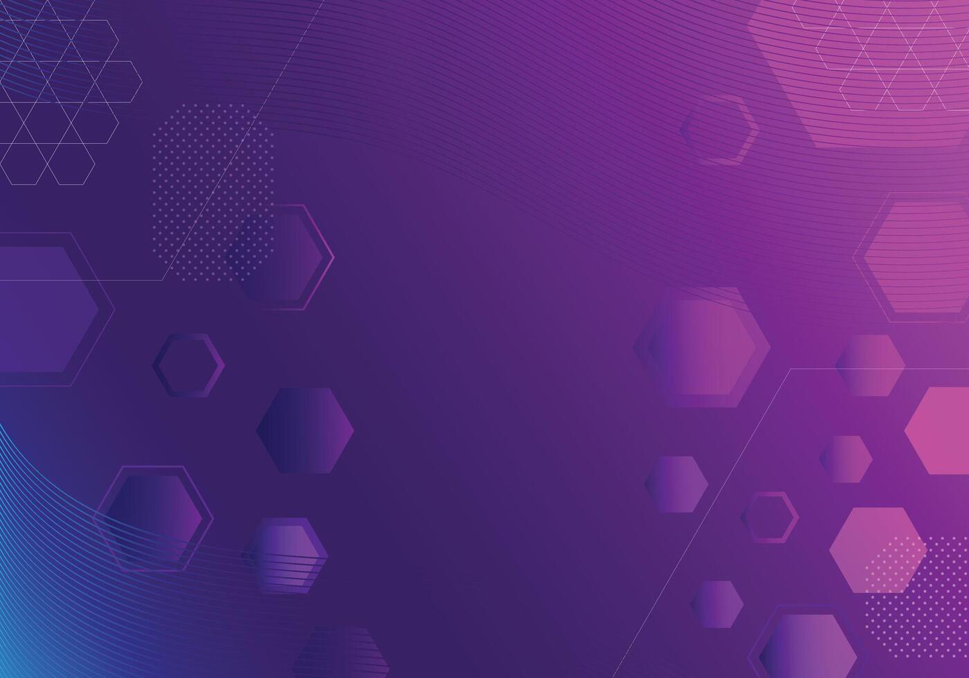Modern Hexagon Abstract Background in Purple and Blue for Digital Designs and Graphics vector