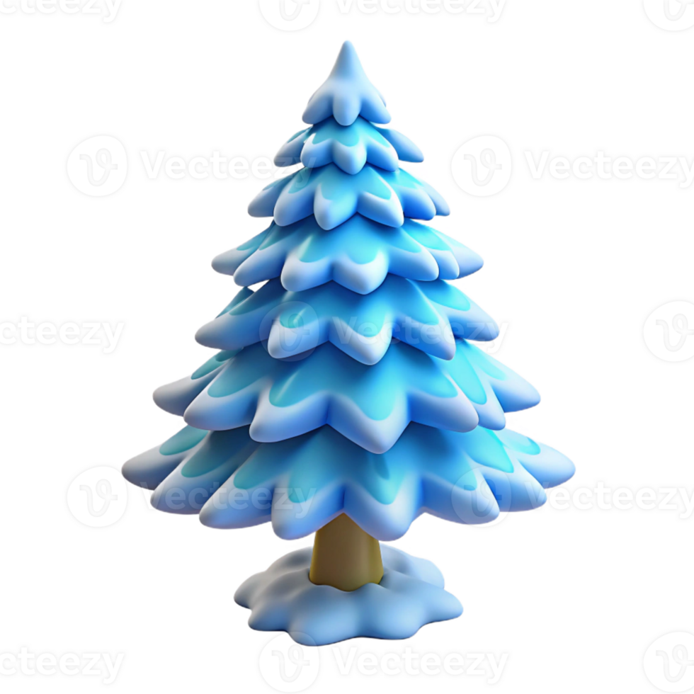 serene creative A Snow Covered Pine Tree Soft Blue high quality png