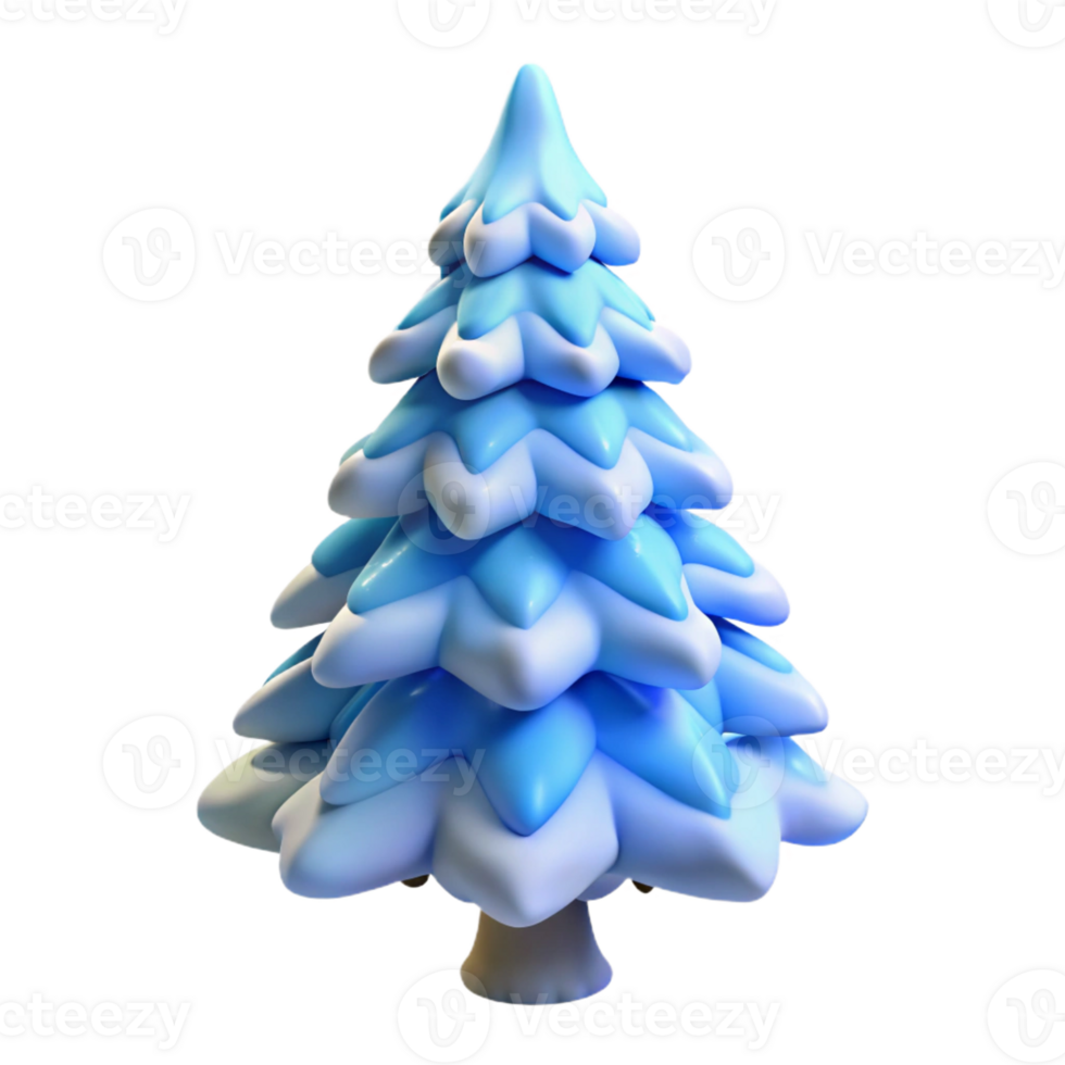 magnificent minimalist A Snow Covered Pine Tree Soft Blue exclusive png