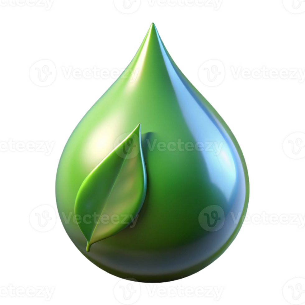 serene artistic A Single Rain Drop on a Leaf Macro high quality png