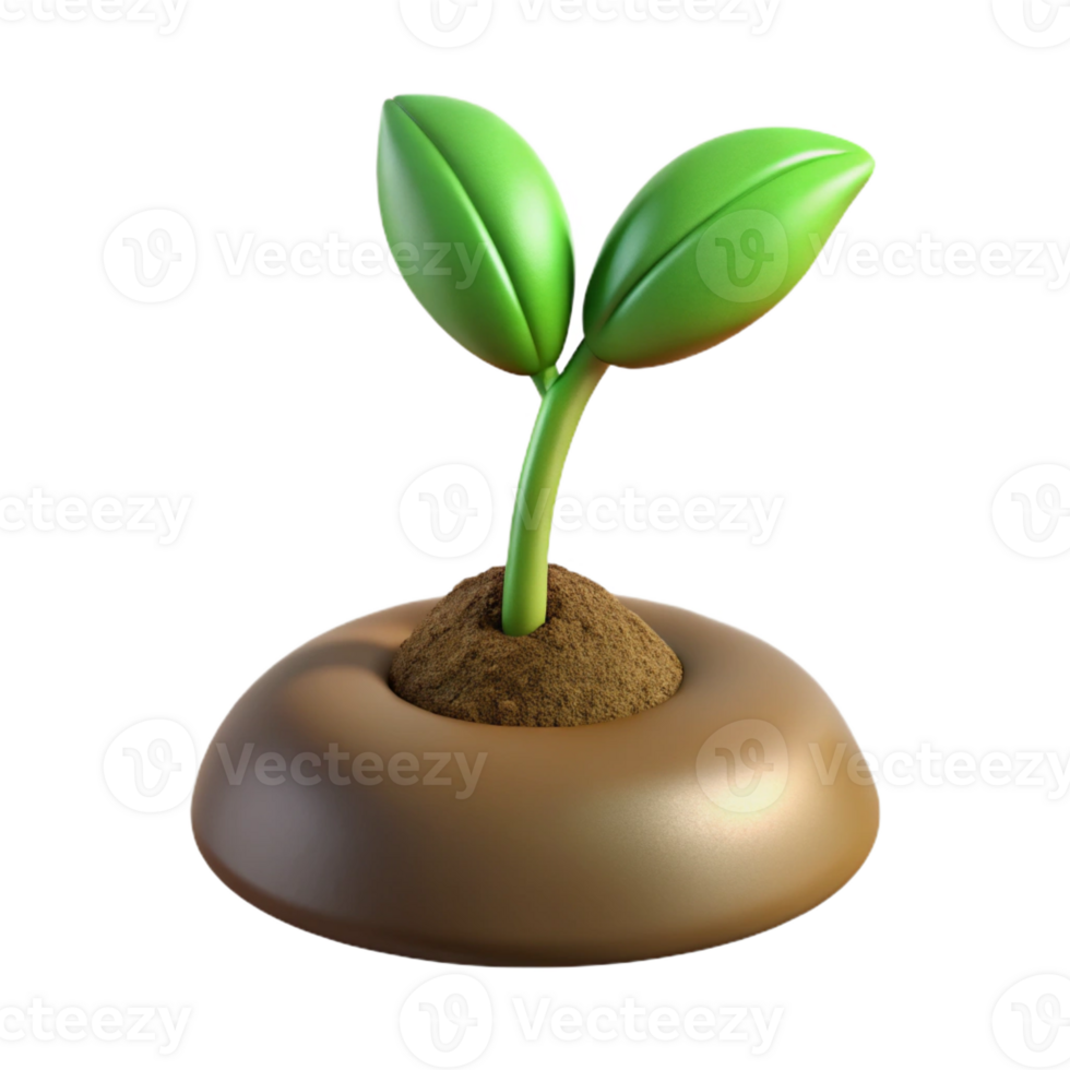 stunning classic A sprouting seedling pushing through the soil, soft light, macro photography style high quality png