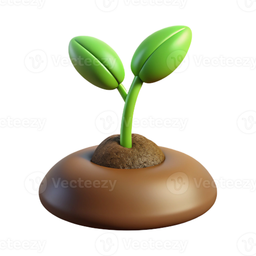 beautiful contemporary A sprouting seedling pushing through the soil, soft light, macro photography style genuine png