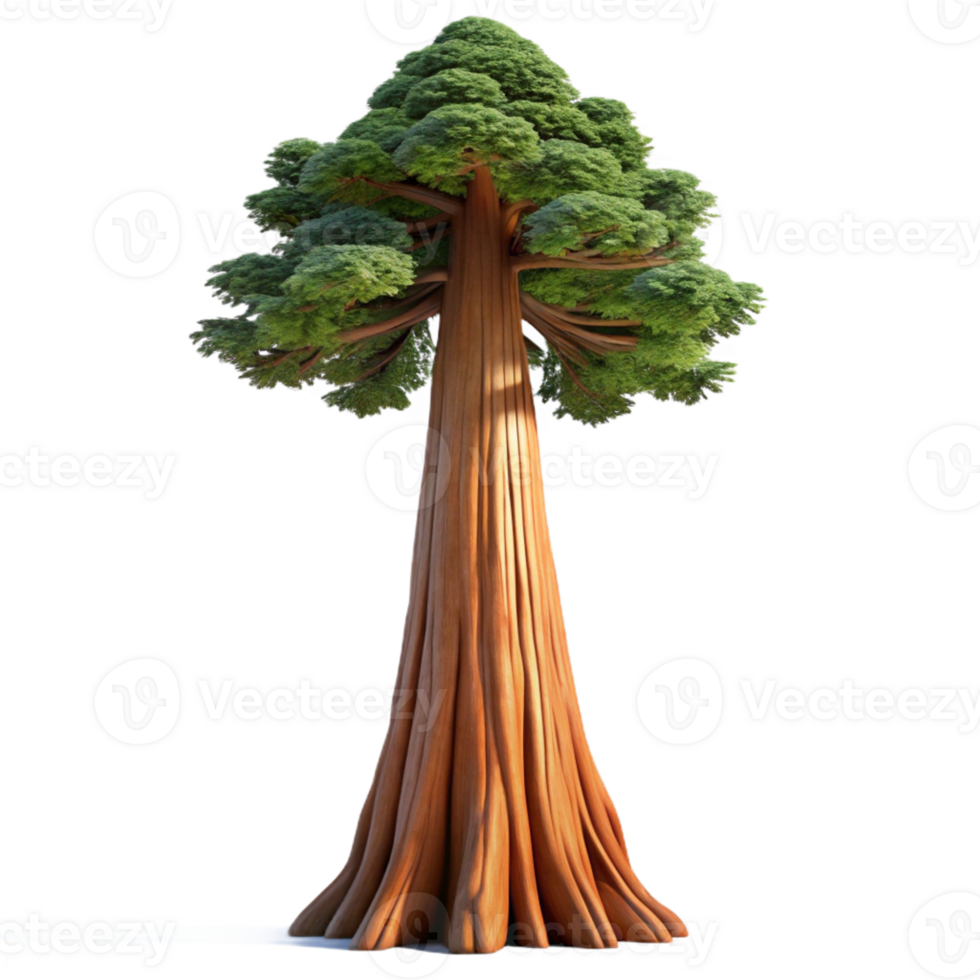 wonderful traditional A giant sequoia tree reaching towards the sky, majestic and ancient, realistic rendering detailed png